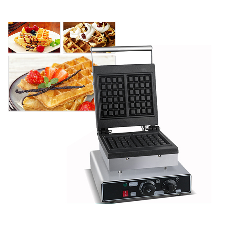 Waffle Iron Belgian - Gaufrier antiadhésif carré, gaufrier belge Commercial,