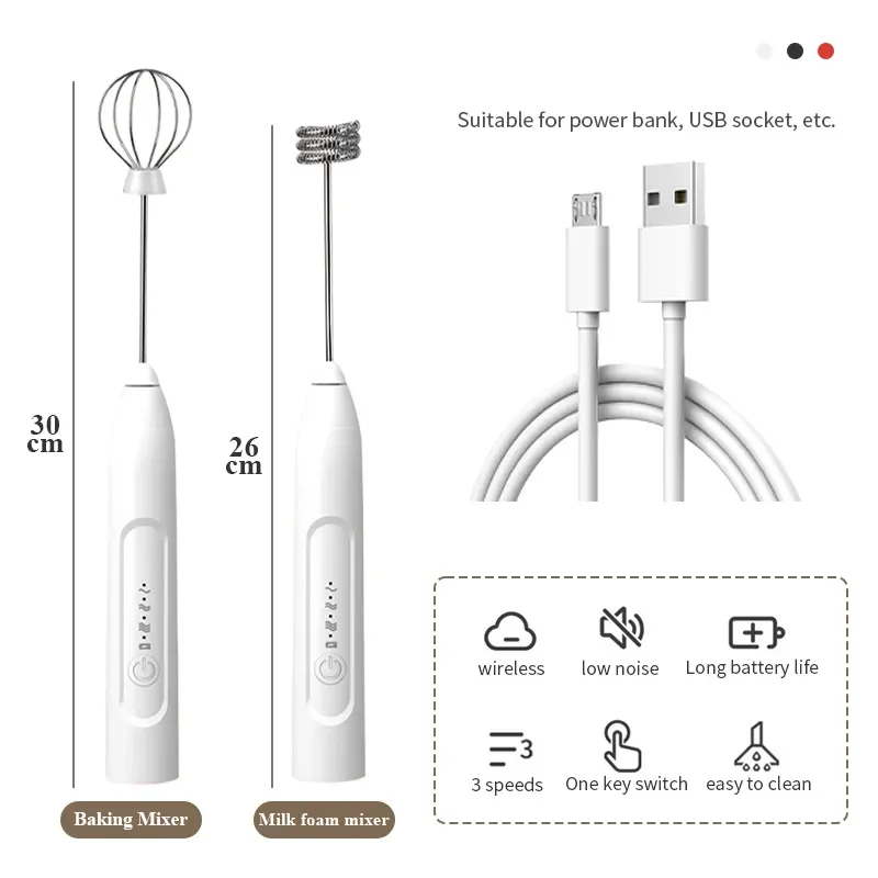 Hand Mixer Electric - Mousseur à lait électrique portable USB,