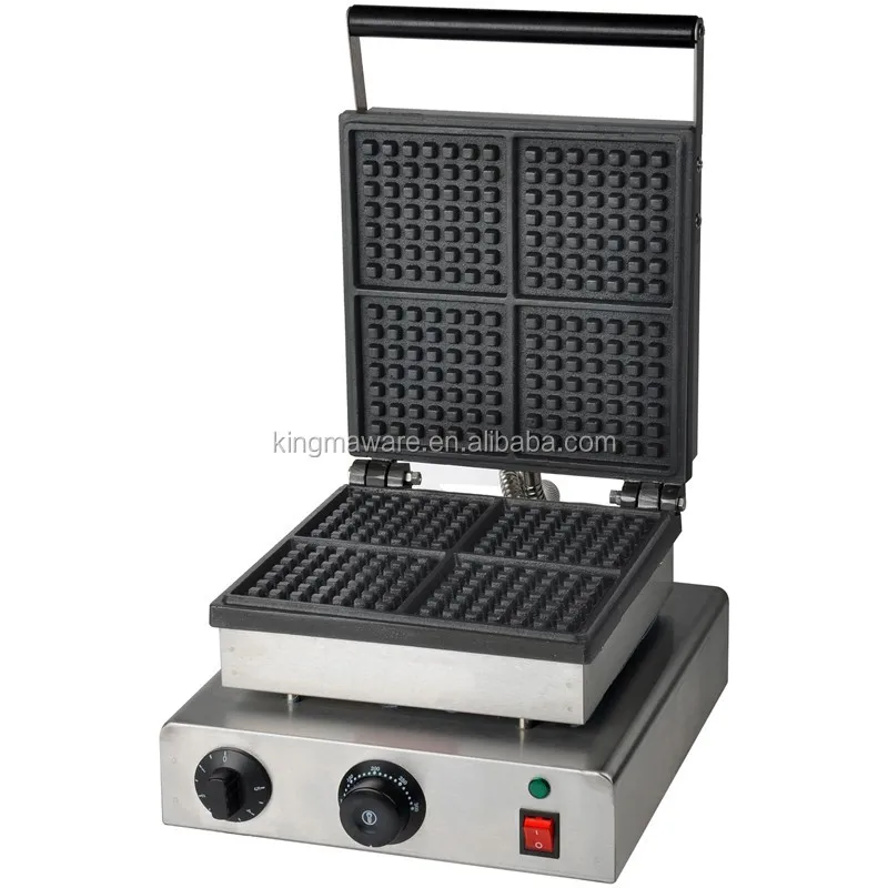 Waffle Iron Belgian - Gaufrier belge carré en fonte commerciale,